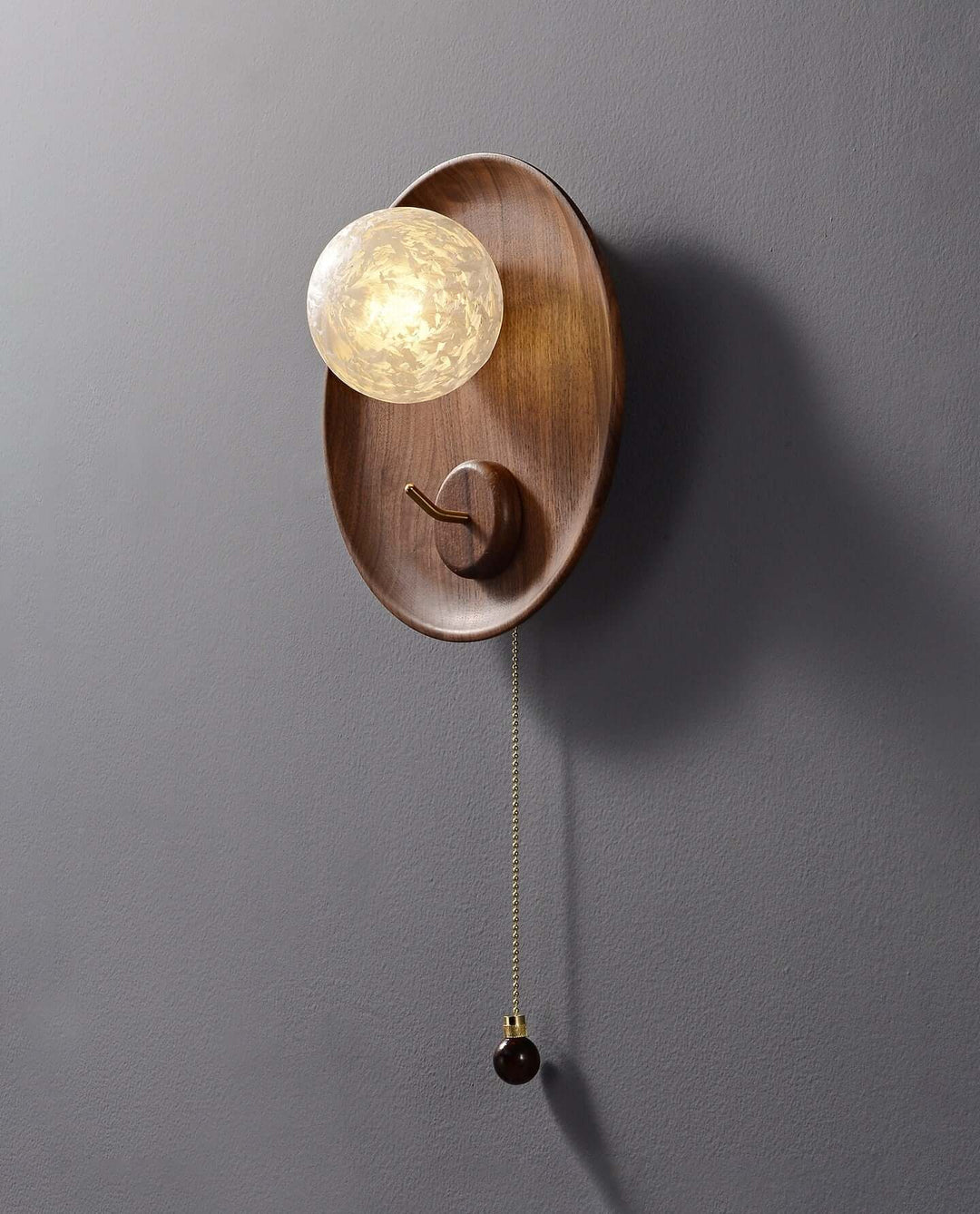 Toren Wall Sconce | Wood-Grain Wall Light with Ice-Textured Glass