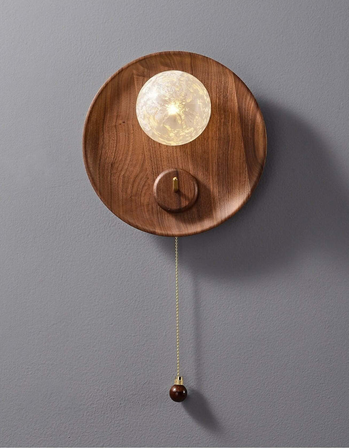 Toren Wall Sconce | Wood-Grain Wall Light with Ice-Textured Glass