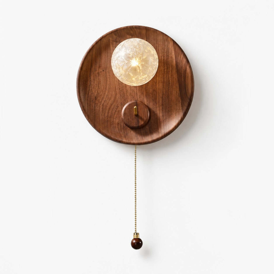Toren Wall Sconce | Wood-Grain Wall Light with Ice-Textured Glass