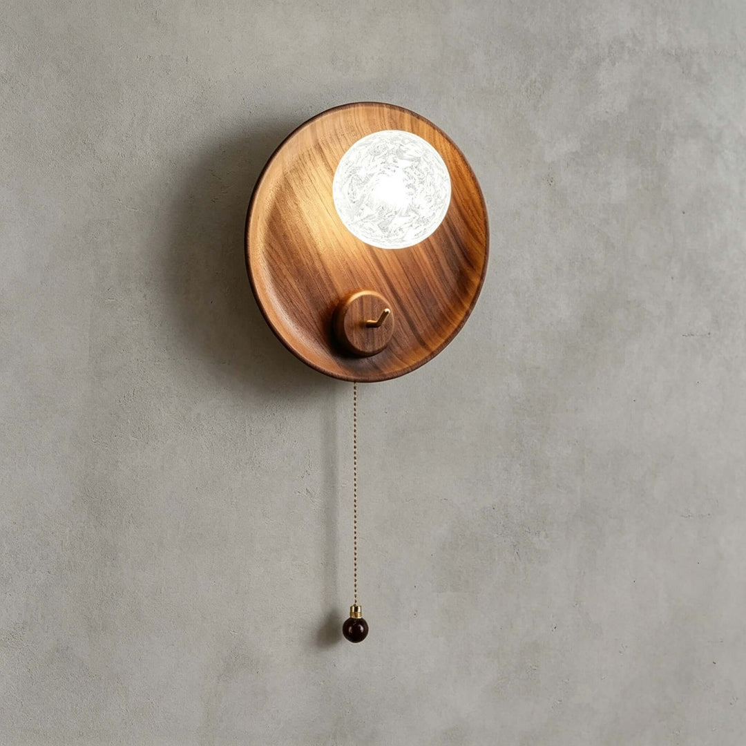 Toren Wall Sconce | Wood-Grain Wall Light with Ice-Textured Glass