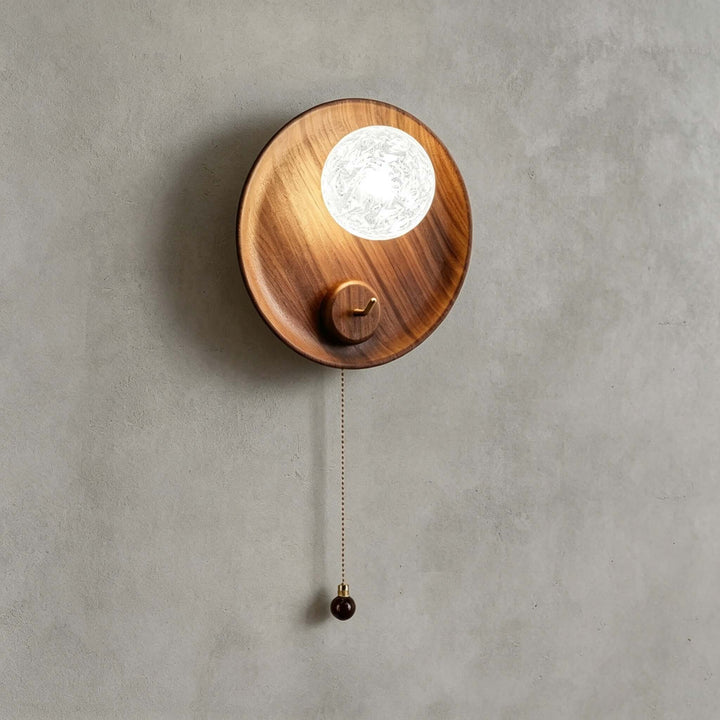 Toren Wall Sconce | Wood-Grain Wall Light with Ice-Textured Glass