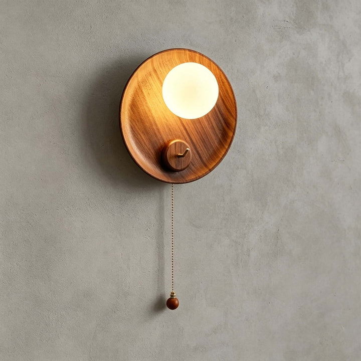 Toren Wall Sconce | Wood-Grain Wall Light with Ice-Textured Glass