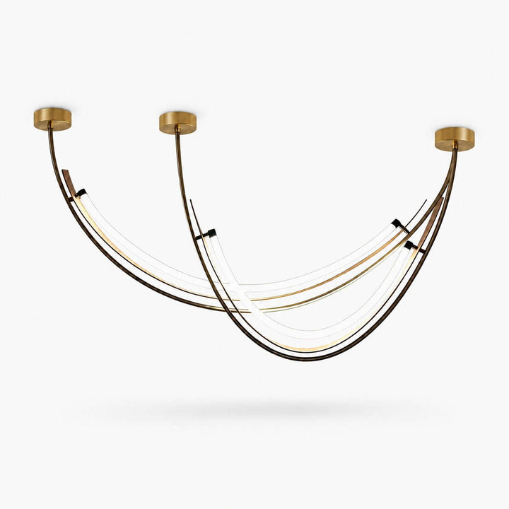 Contemporary Silicone Leather Linear Chandelier for Dining Room