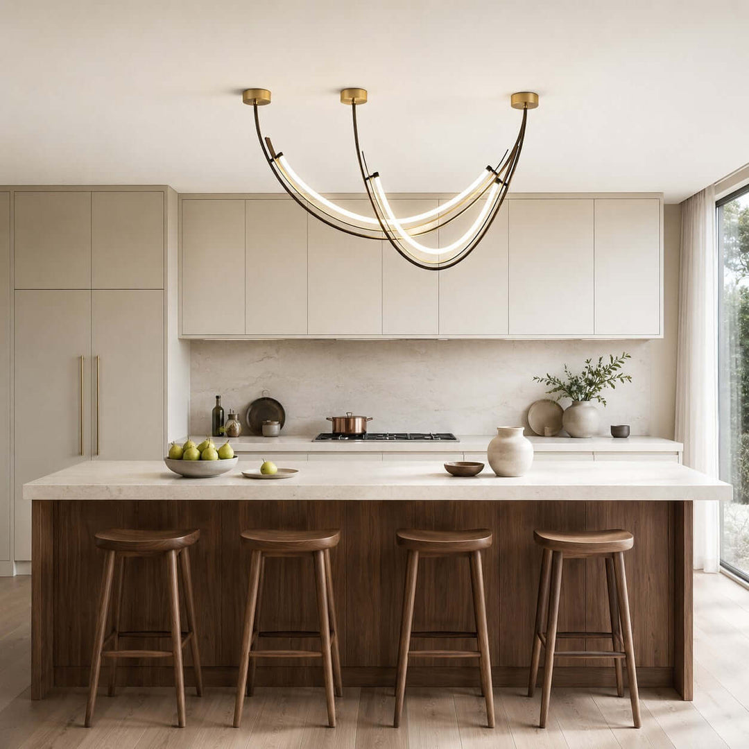 Contemporary Silicone Leather Linear Chandelier for Dining Room