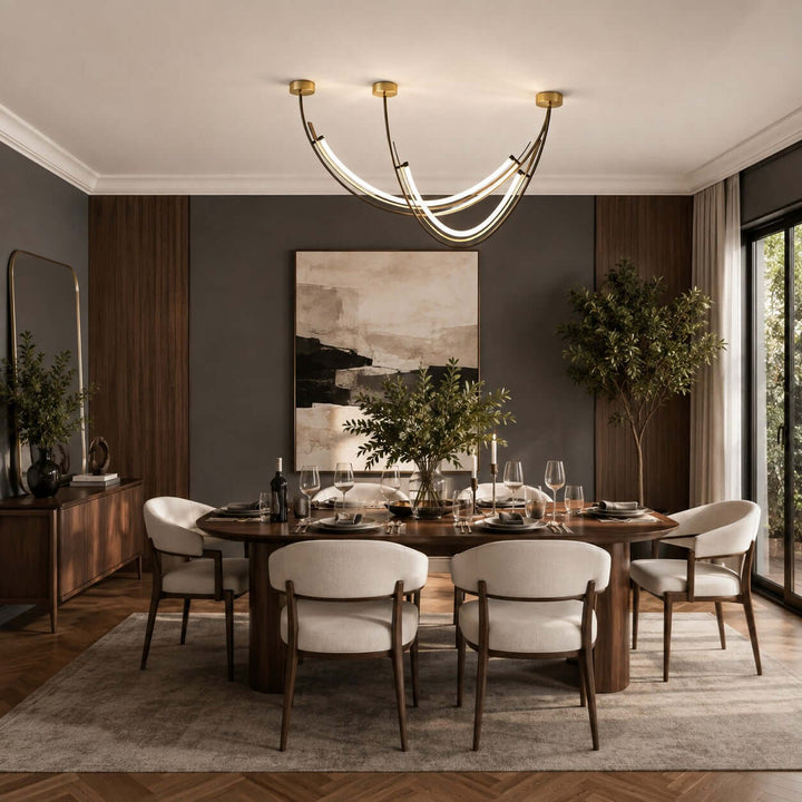 Contemporary Silicone Leather Linear Chandelier for Dining Room
