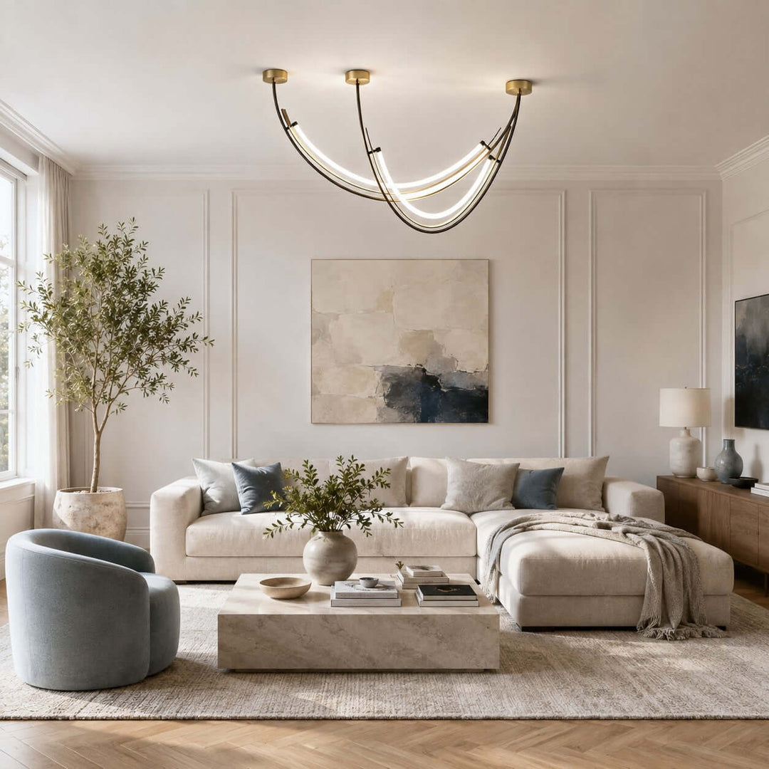 Contemporary Silicone Leather Linear Chandelier for Dining Room
