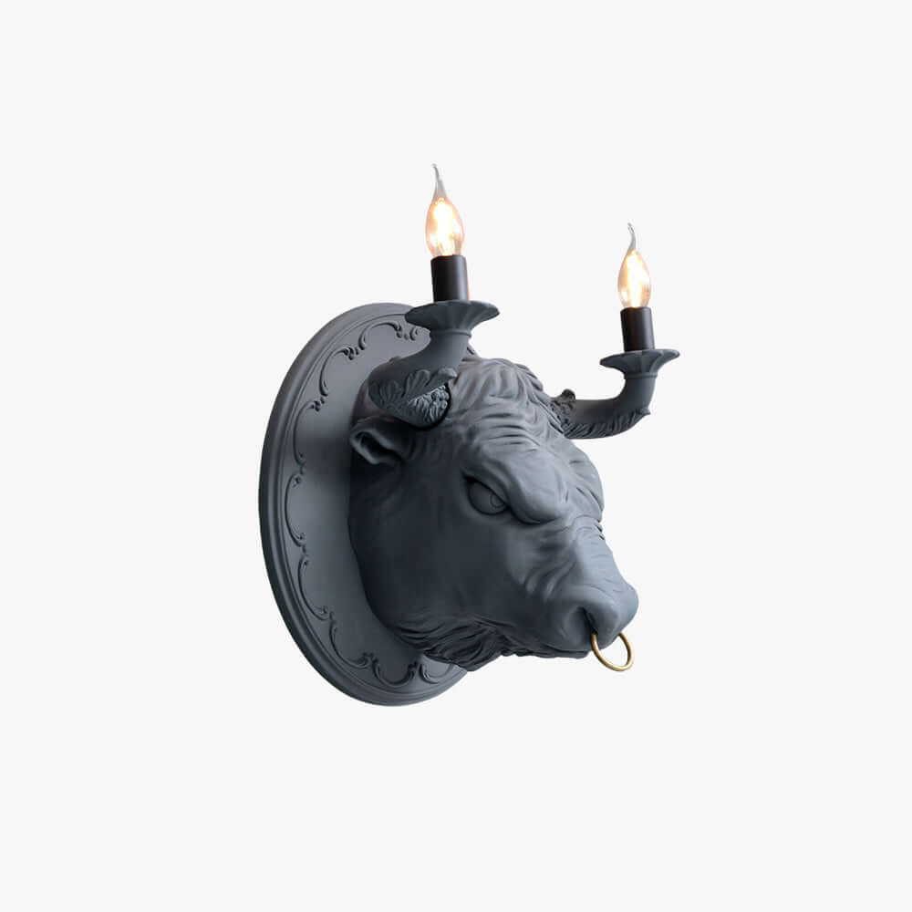 Torvion Wall Light – Creative Bull Head Resin Wall Sconce
