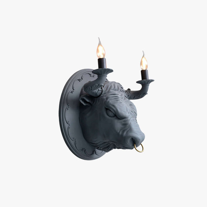 Torvion Wall Light – Creative Bull Head Resin Wall Sconce