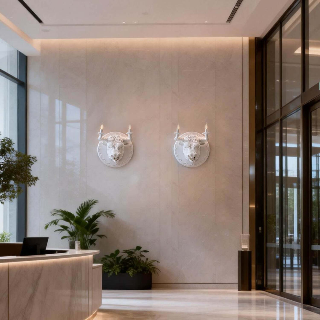 Torvion Wall Light – Creative Bull Head Resin Wall Sconce