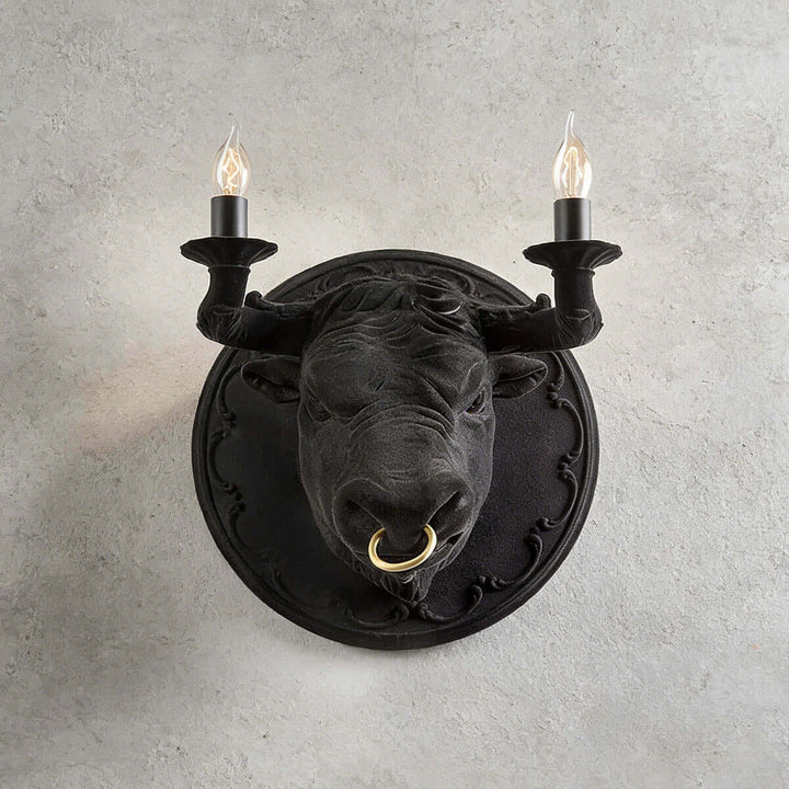 Torvion Wall Light – Creative Bull Head Resin Wall Sconce