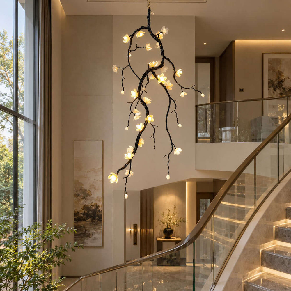 Trellis Chandelier | Black Ceramic Flower Modern Chandelier Design