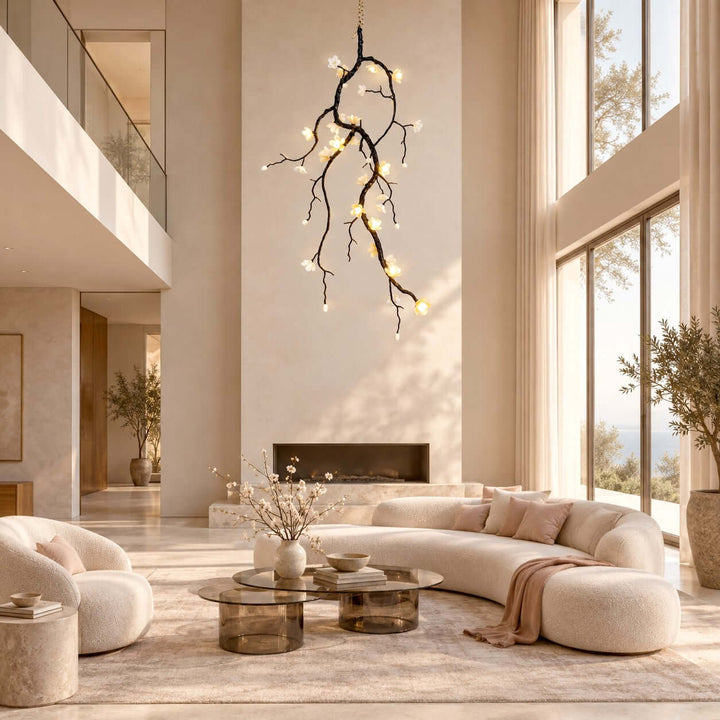 Trellis Chandelier | Black Ceramic Flower Modern Chandelier Design