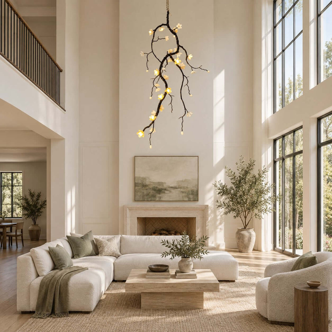 Trellis Chandelier | Black Ceramic Flower Modern Chandelier Design