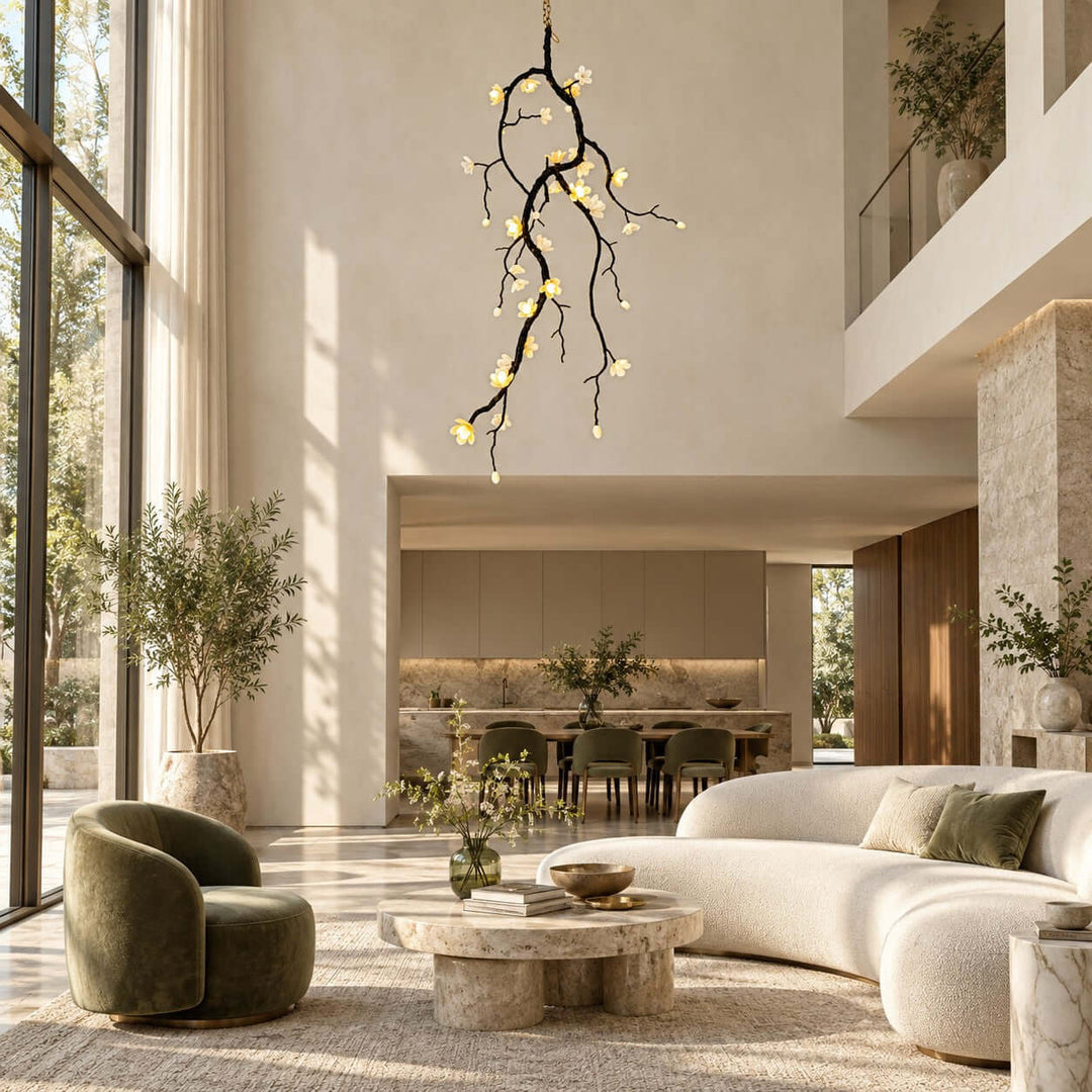 Trellis Chandelier | Black Ceramic Flower Modern Chandelier Design