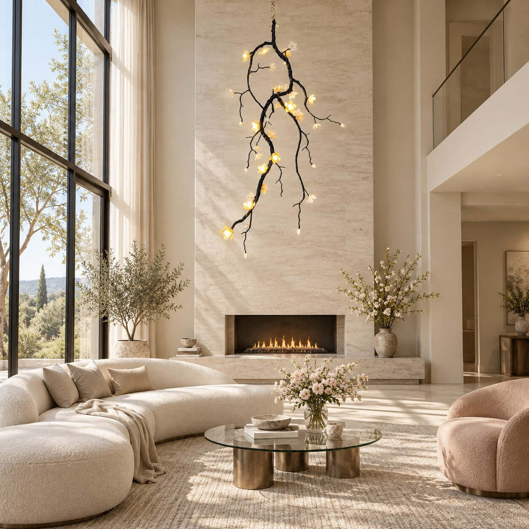 Trellis Chandelier | Black Ceramic Flower Modern Chandelier Design