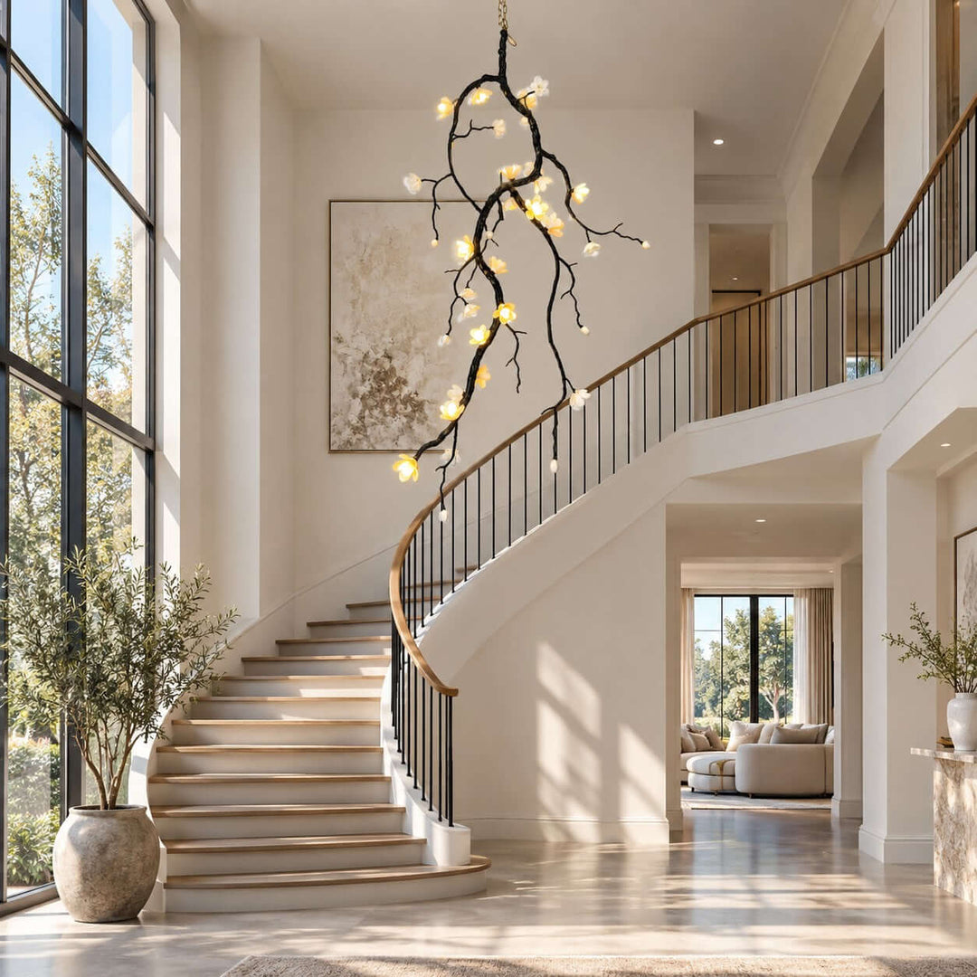Trellis Chandelier | Black Ceramic Flower Modern Chandelier Design