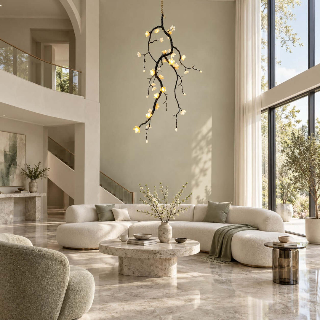 Trellis Chandelier | Black Ceramic Flower Modern Chandelier Design