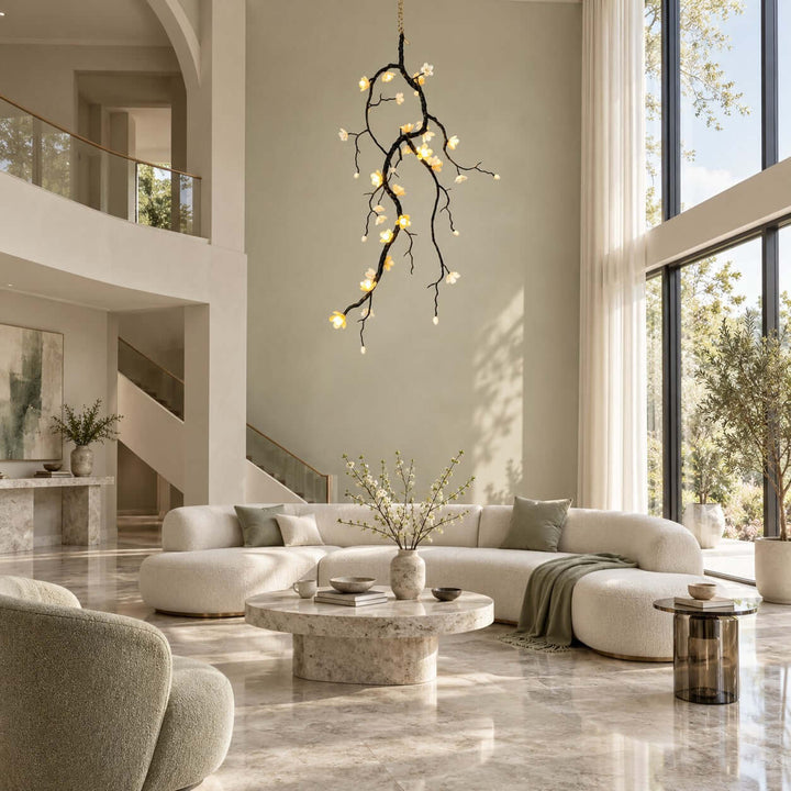 Trellis Chandelier | Black Ceramic Flower Modern Chandelier Design