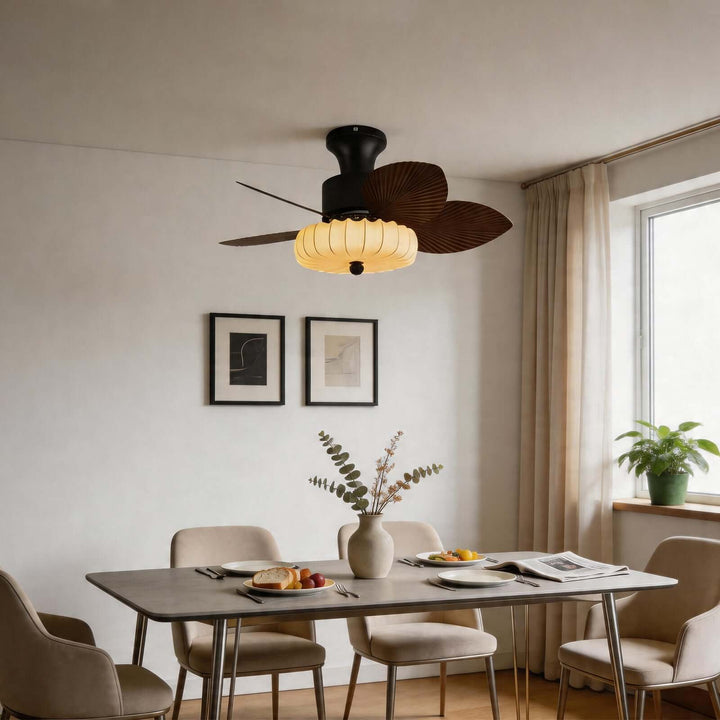 Trelm Ceiling Fan Light A | Fabric American Dining Room Fan