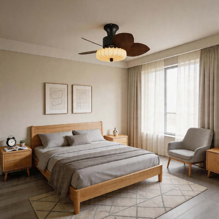 Trelm Ceiling Fan Light A | Fabric American Dining Room Fan