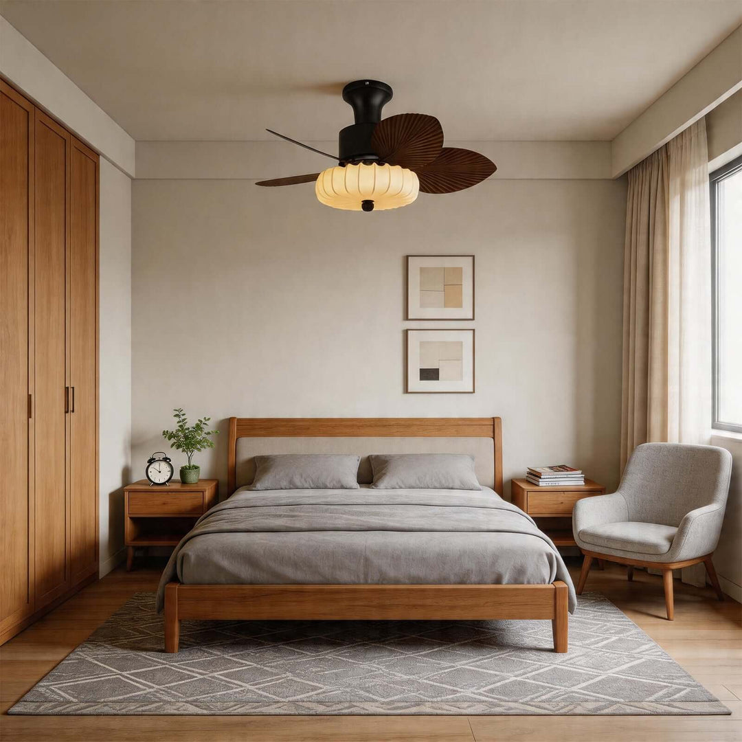 Trelm Ceiling Fan Light A | Fabric American Dining Room Fan