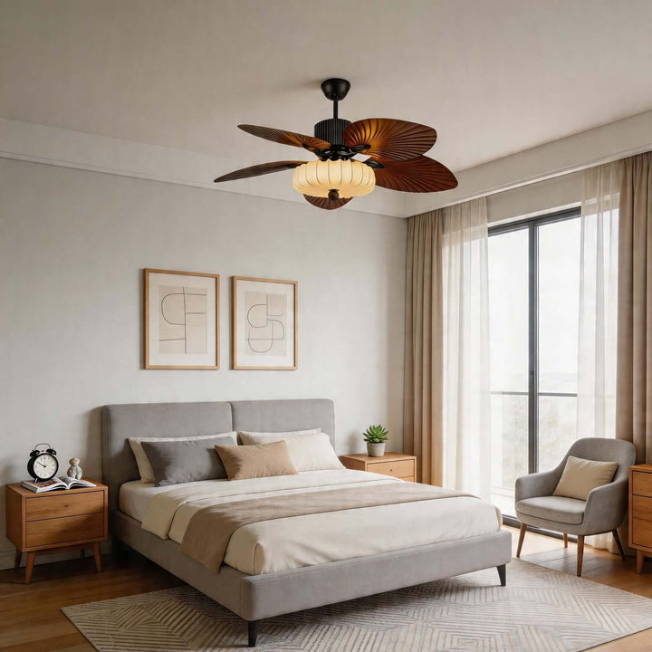 Trelm Ceiling Fan Light B | American Style Fabric Dining Fan