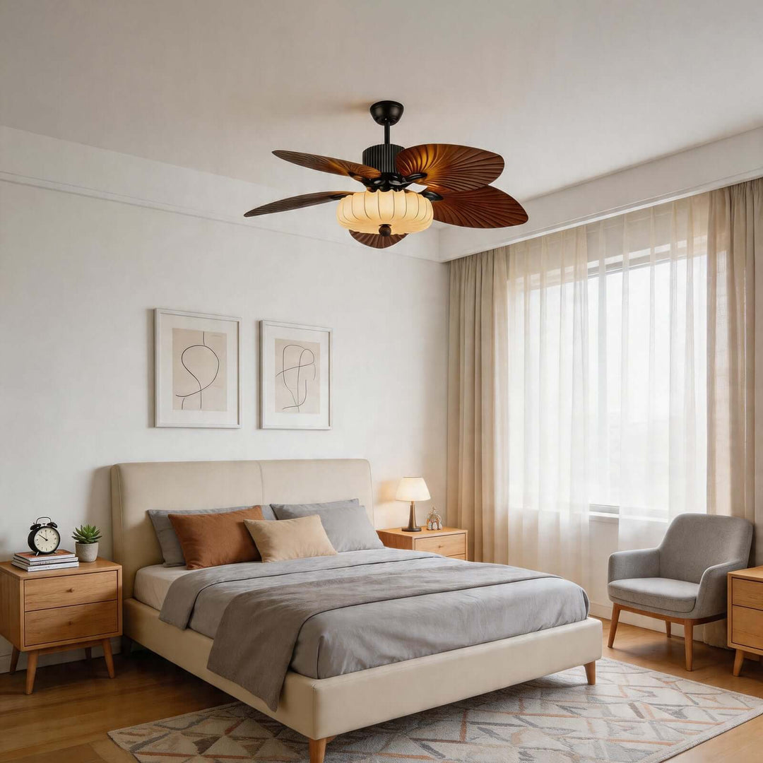 Trelm Ceiling Fan Light B | American Style Fabric Dining Fan