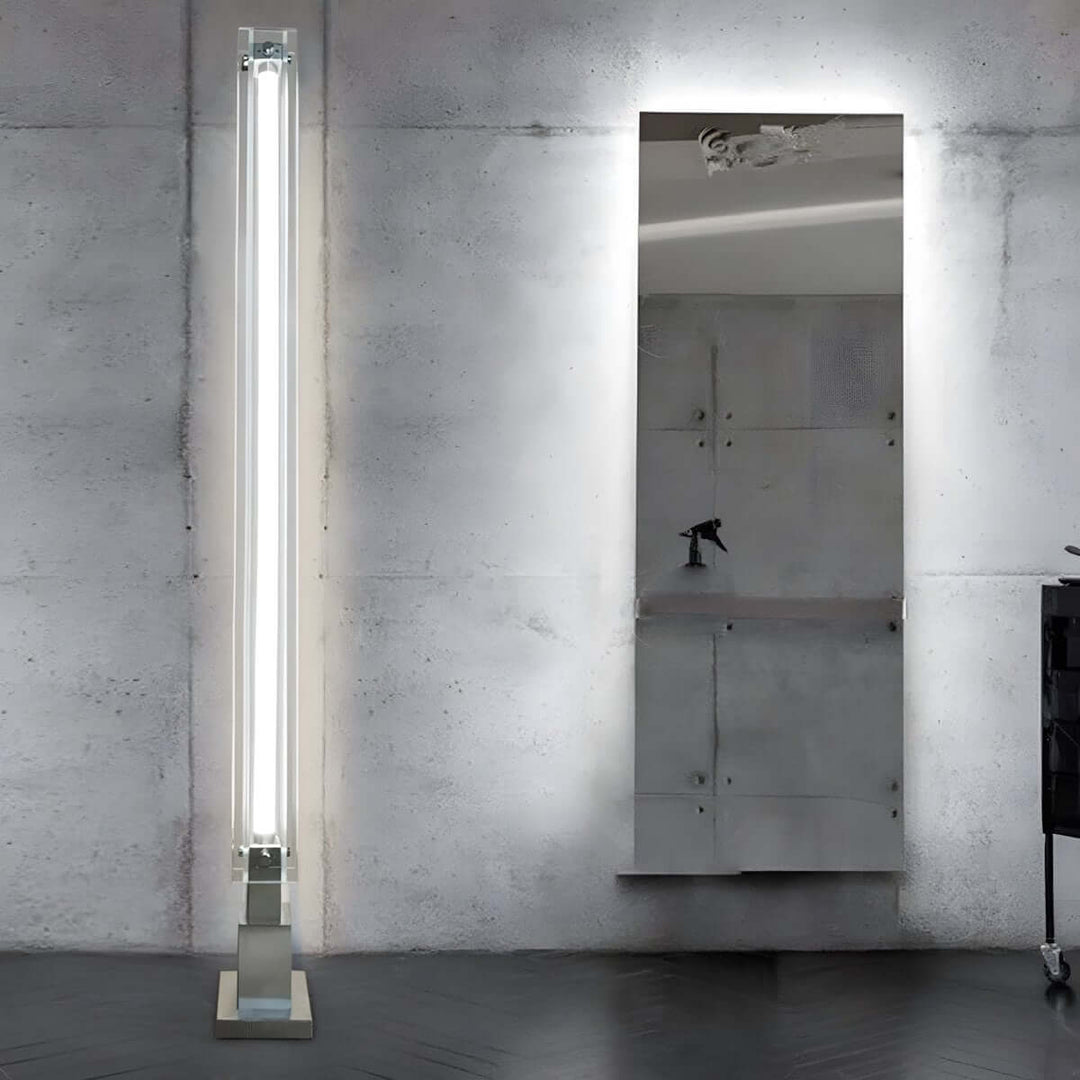 Trevia Floor Lamp – Modern Minimalist Glass Industrial Style