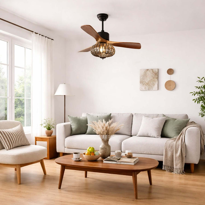 Trevin Ceiling Fan Light - Modern Wood Dining Room Light