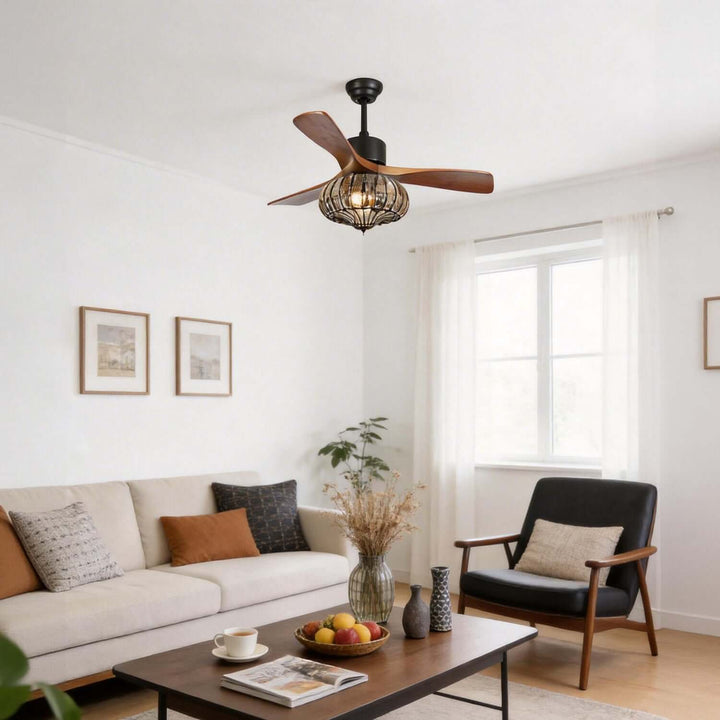 Trevin Ceiling Fan Light - Modern Wood Dining Room Light