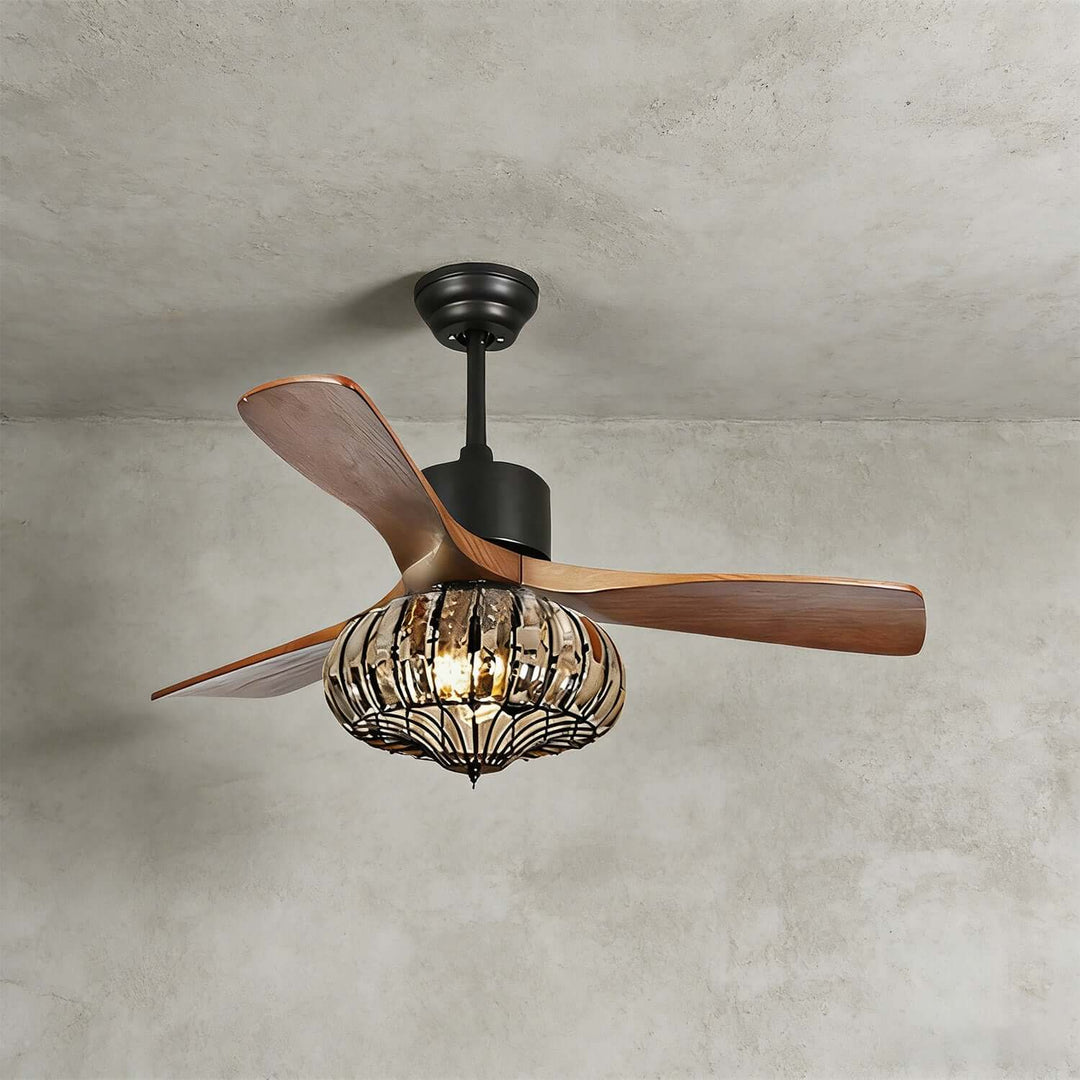 Trevin Ceiling Fan Light - Modern Wood Dining Room Light