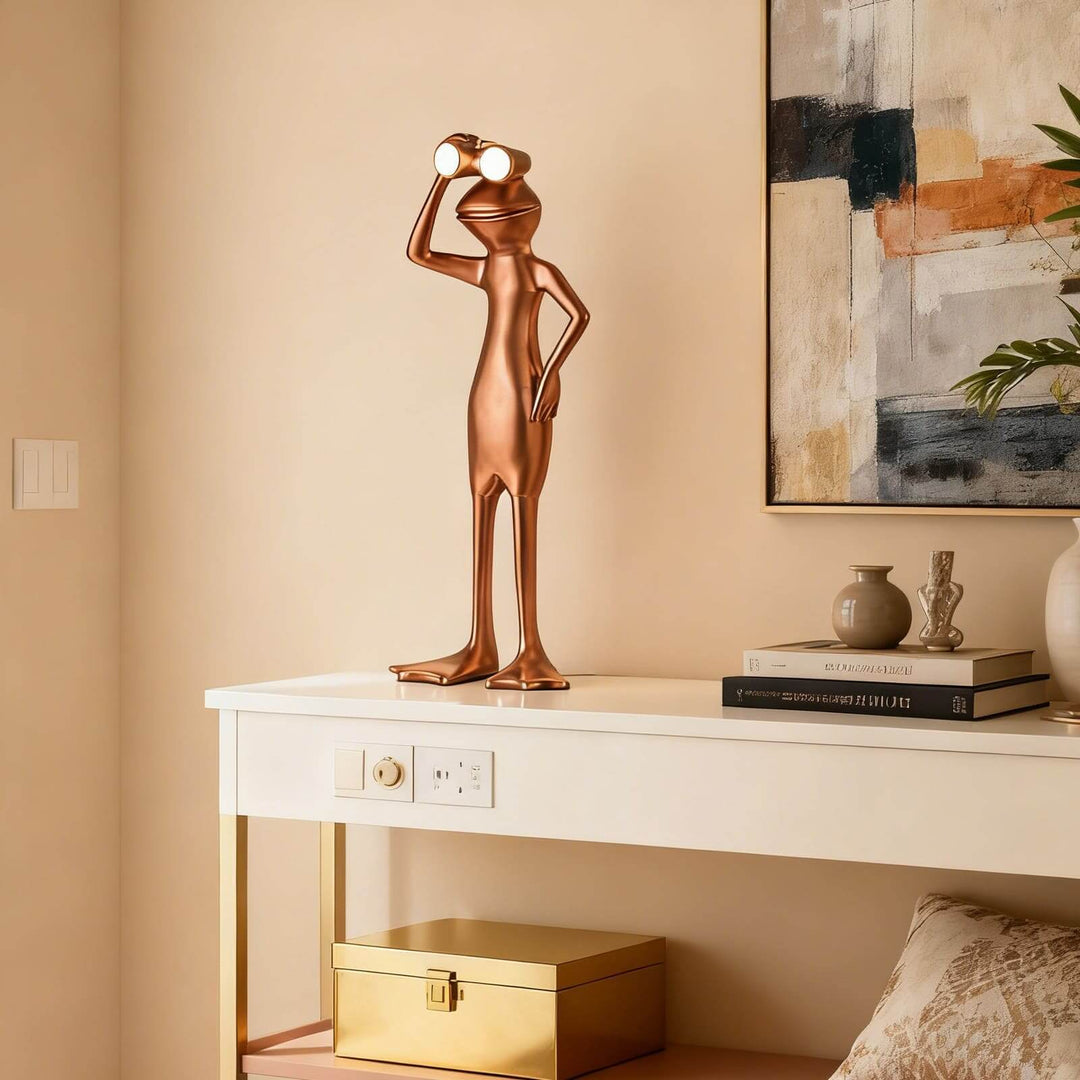 Troviki Frog Sculpture Table Lamp – Cute Bedside Accent