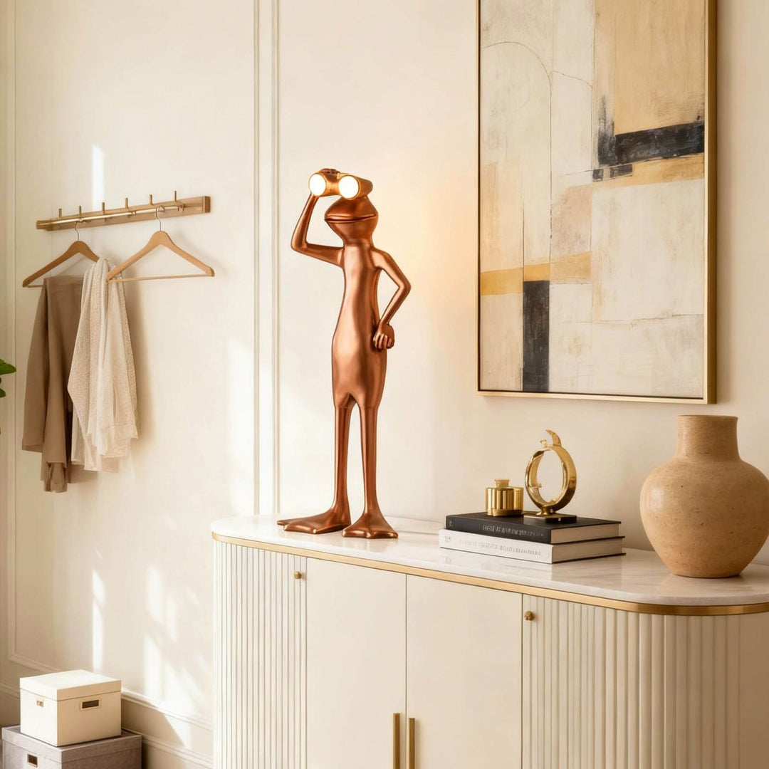 Troviki Frog Sculpture Table Lamp – Cute Bedside Accent