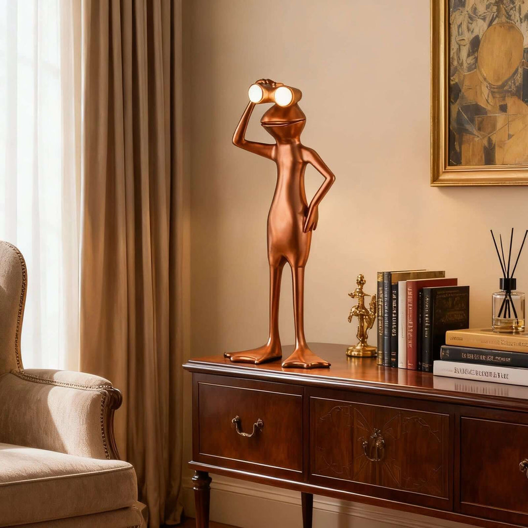 Troviki Frog Sculpture Table Lamp – Cute Bedside Accent