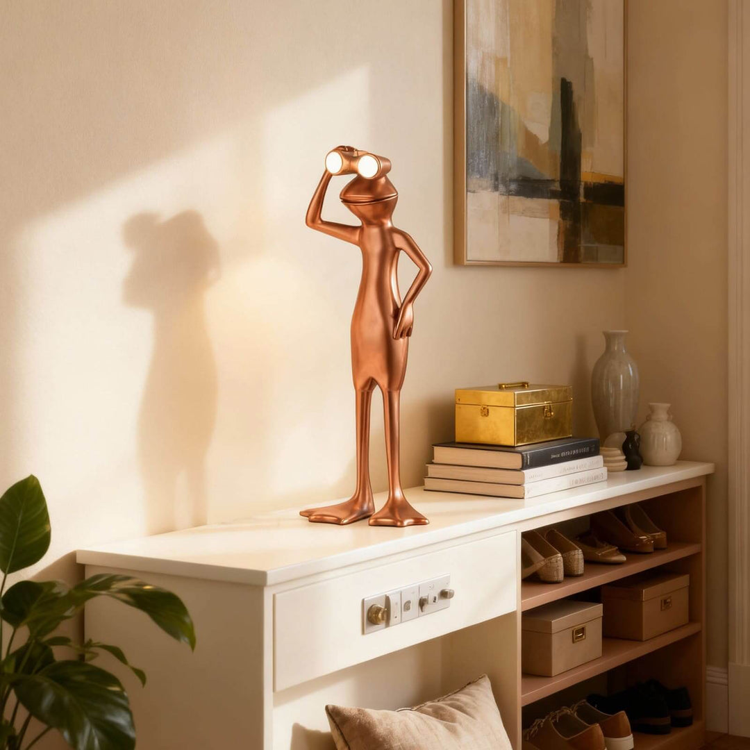 Troviki Frog Sculpture Table Lamp – Cute Bedside Accent