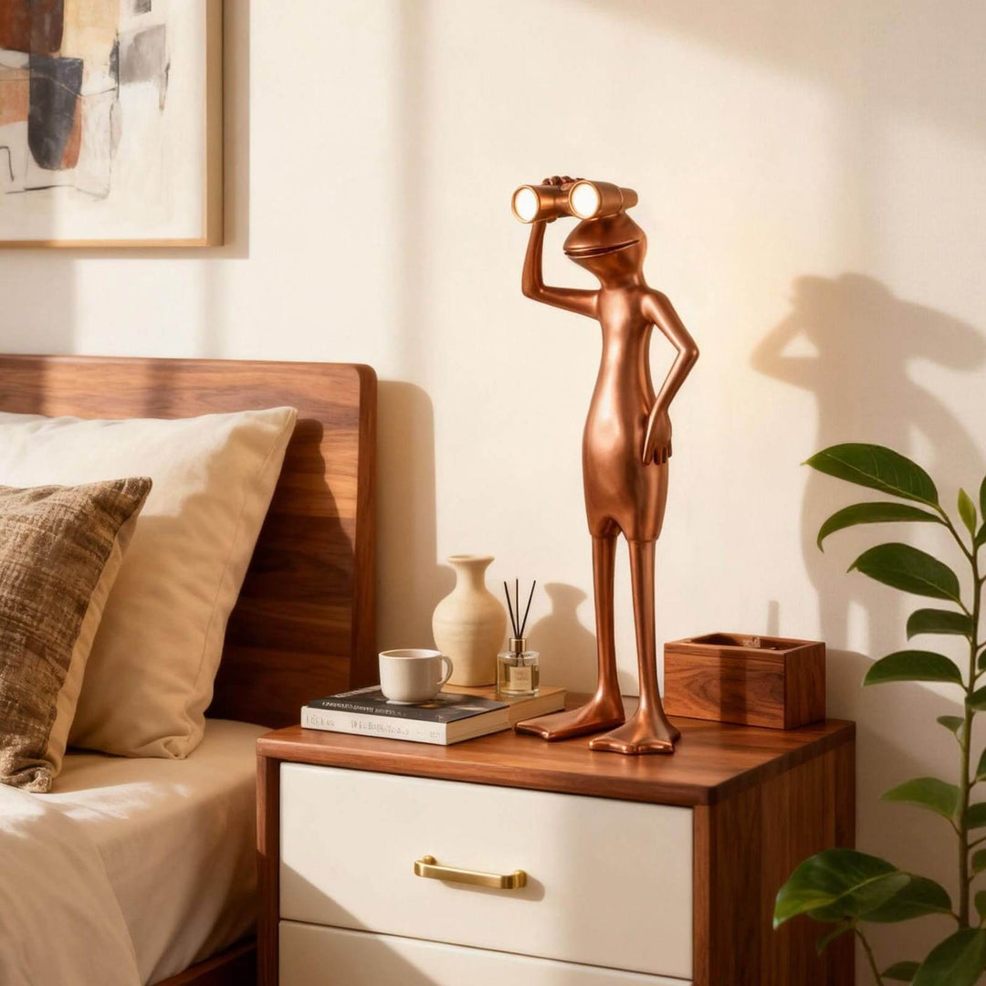 Troviki Frog Sculpture Table Lamp – Cute Bedside Accent