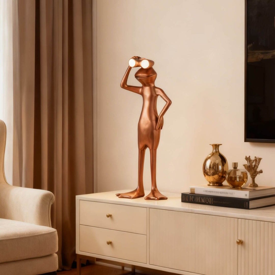 Troviki Frog Sculpture Table Lamp – Cute Bedside Accent