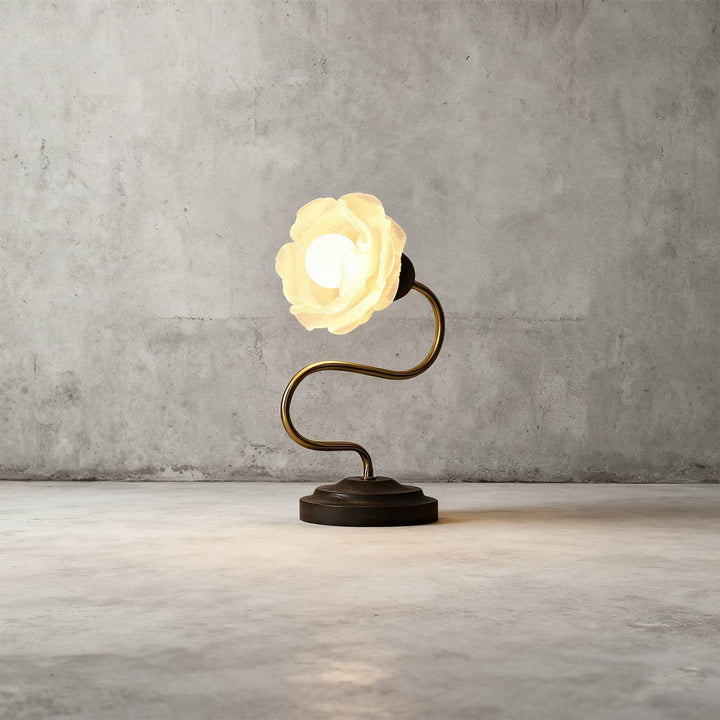 Turavo Table Lamp – American Retro Floral Glass Lamp