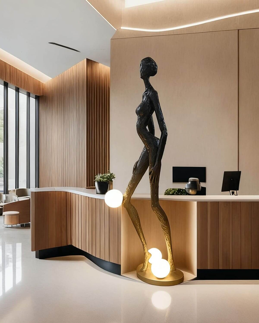 Tylrox Sculptural Floor Lamp – Art Deco Floor Lamp for Living Room