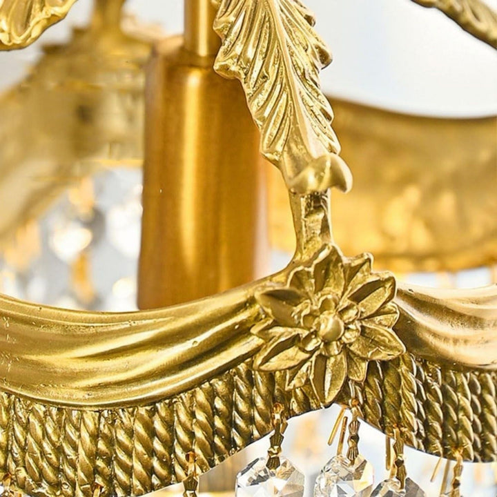 Vacarro Pendant Lamp – Crystal Brass Light for Dining Area | Vinlighting