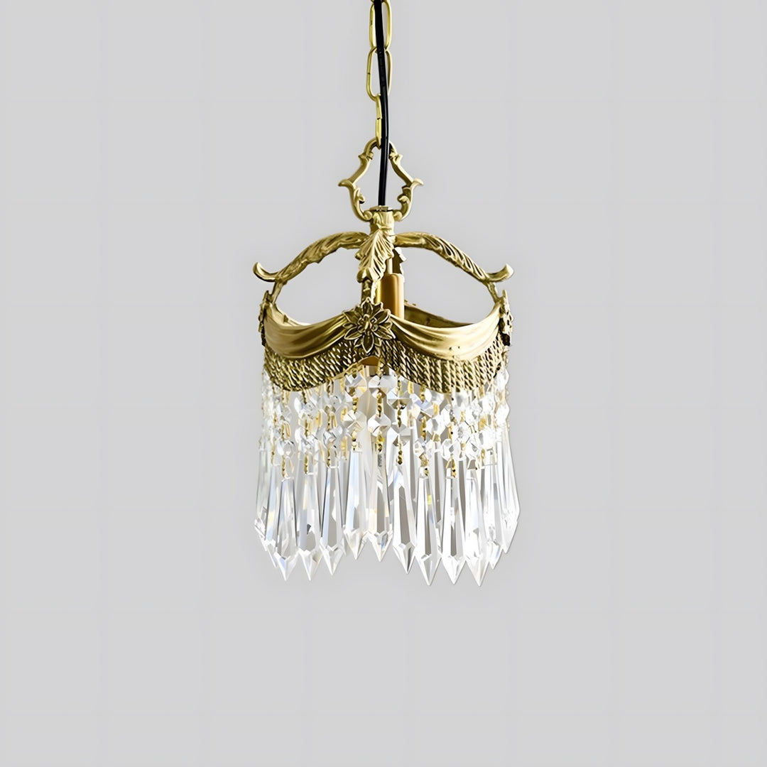 Vacarro Pendant Lamp – Crystal Brass Light for Dining Area | Vinlighting