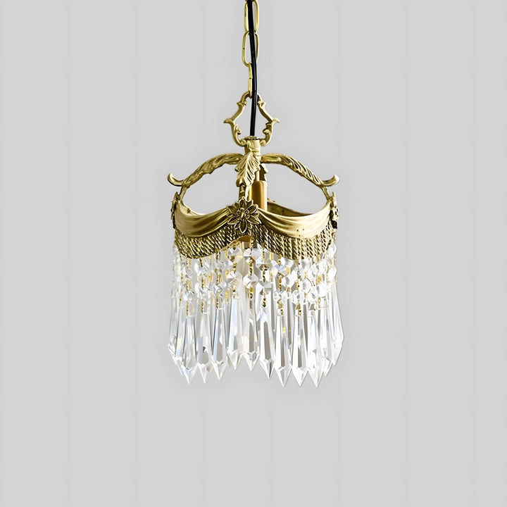 Vacarro Pendant Lamp – Crystal Brass Light for Dining Area | Vinlighting