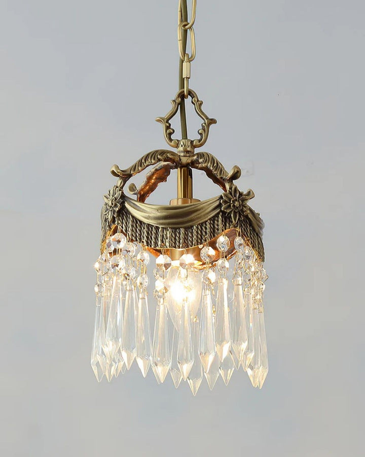 Vacarro Pendant Lamp – Crystal Brass Light for Dining Area | Vinlighting