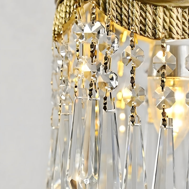 Vacarro Pendant Lamp – Crystal Brass Light for Dining Area | Vinlighting