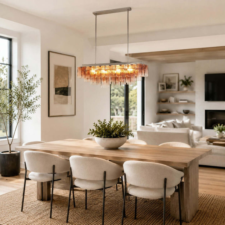 Vaelora Chandelier - Gradient Glass Linear Chandelier for Dining Room
