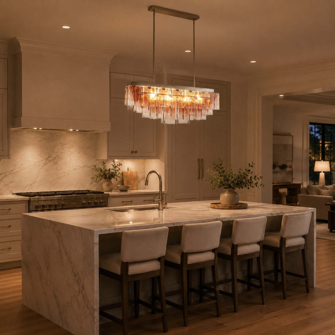 Vaelora Chandelier - Gradient Glass Linear Chandelier for Dining Room