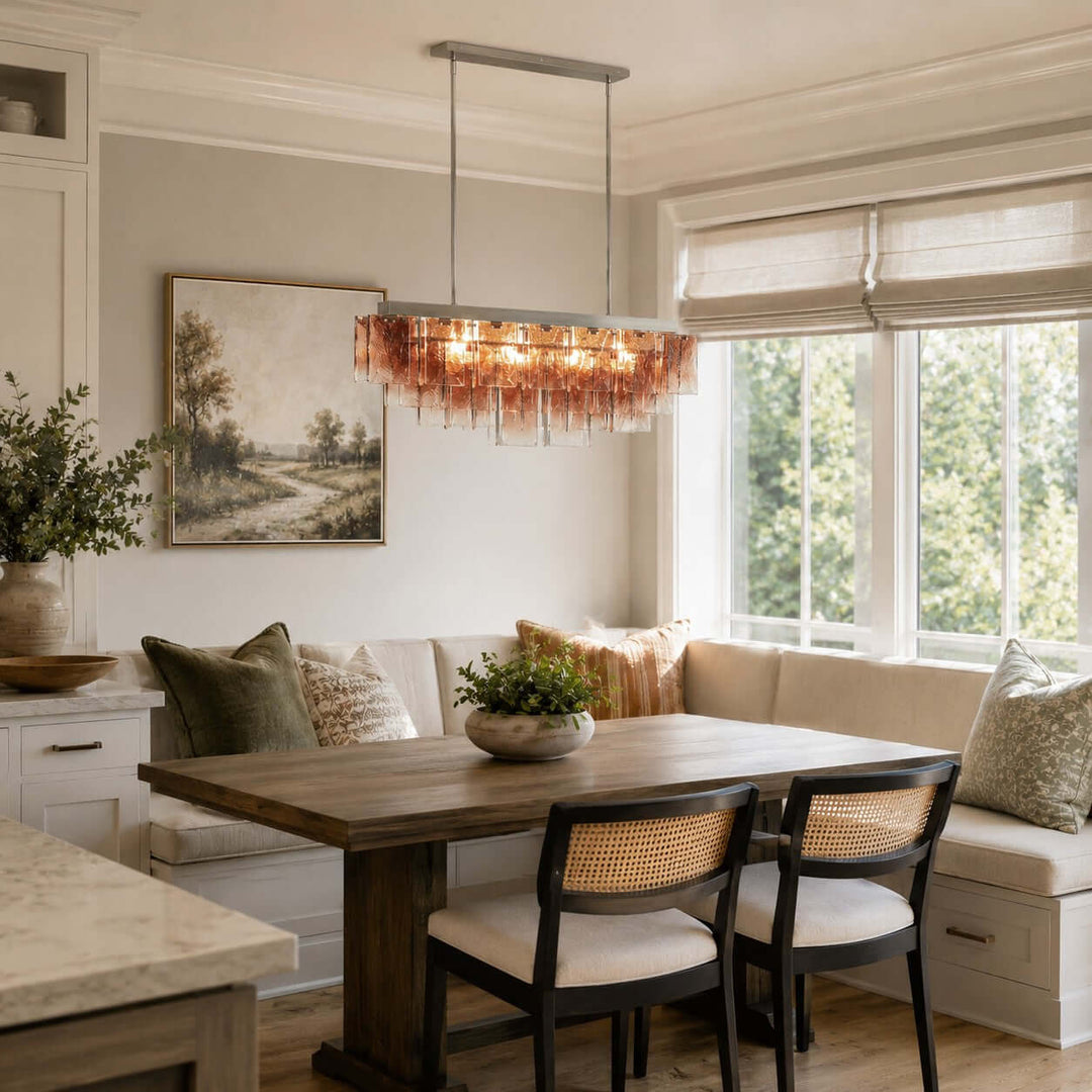 Vaelora Chandelier - Gradient Glass Linear Chandelier for Dining Room