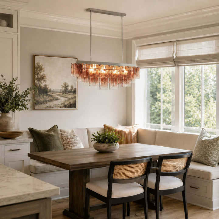 Vaelora Chandelier - Gradient Glass Linear Chandelier for Dining Room