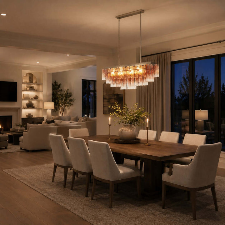 Vaelora Chandelier - Gradient Glass Linear Chandelier for Dining Room