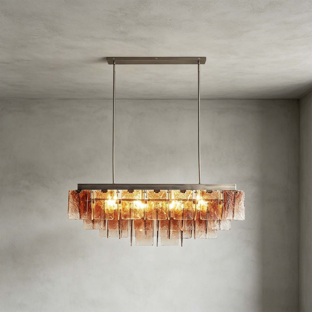 Vaelora Chandelier - Gradient Glass Linear Chandelier for Dining Room